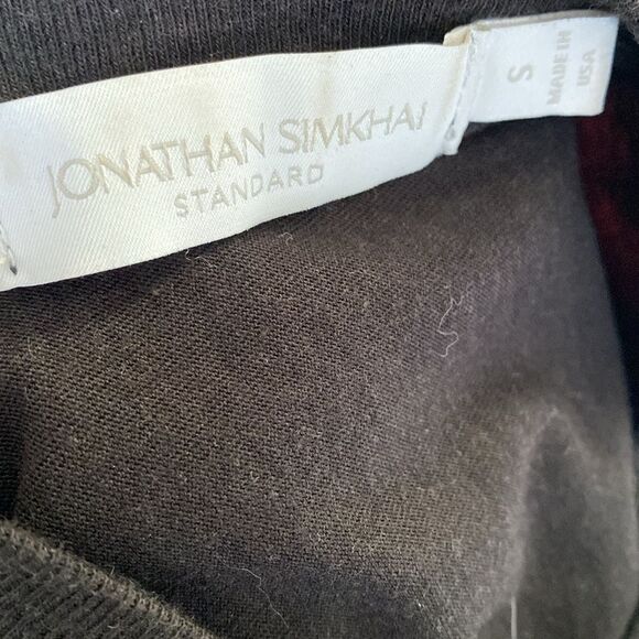 Jonathan Simkhai Black Fitted Ruched Long Sleeve Tee - Picture 5 of 7